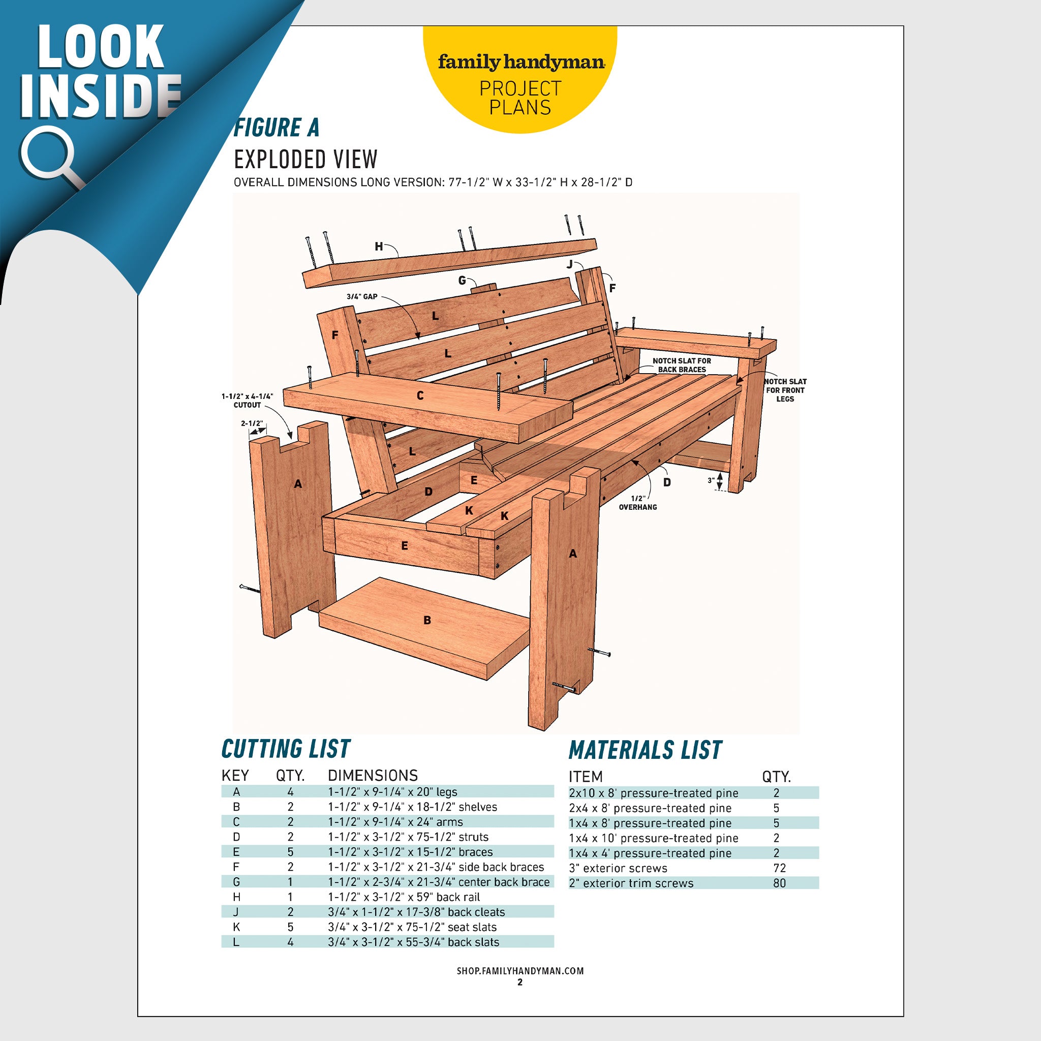 Patio Bench with Built-in End Tables - Image 3