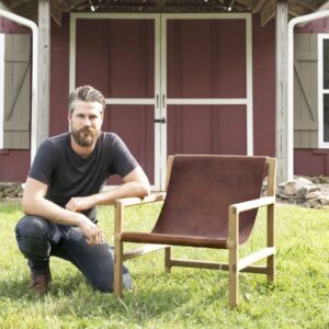 Alternative view of Wood & Leather Sling Chair